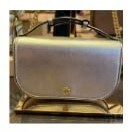 [S] TORY BURCH EMERSON METALLIC TOP HANDLE CROSSBODY,WHITE GOLD, 140950-702 (STB329)