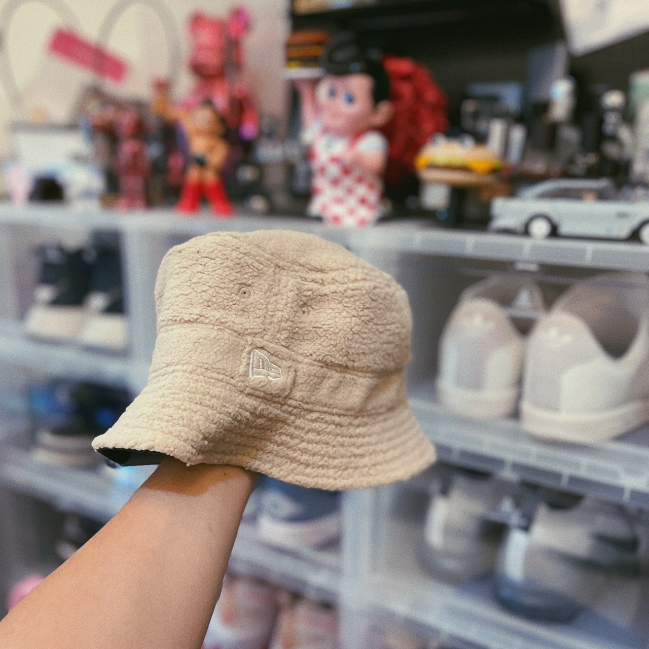 New Era Bucket Hat 奶茶色 沙棕色 駝色 毛絨 羊羔毛 帽子 漁夫帽