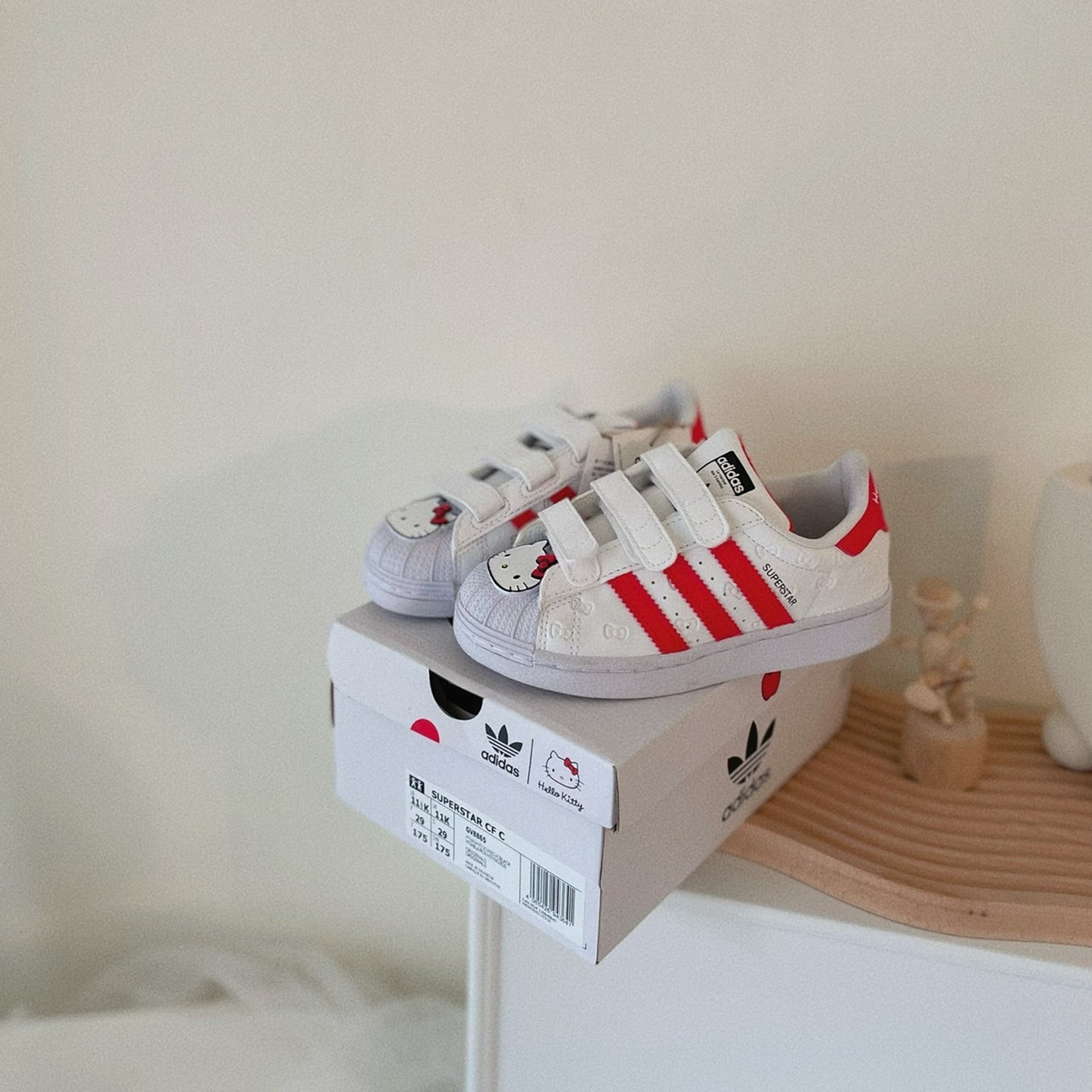 Adidas Superstar x Hello Kitty 凱蒂貓 聯名款 魔鬼氈 童鞋 中童 GV8865