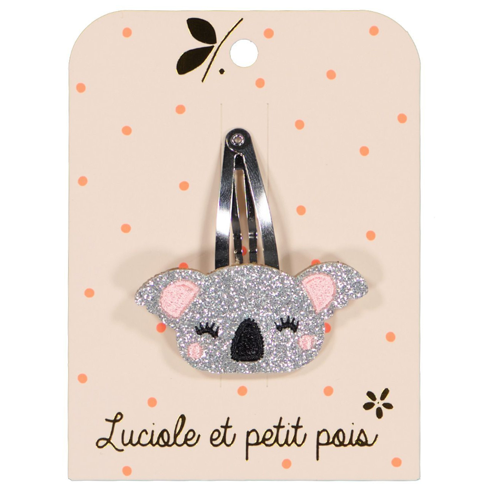 法國 Luciole et Petit Pois/ Koala hair clip - Silver glitter