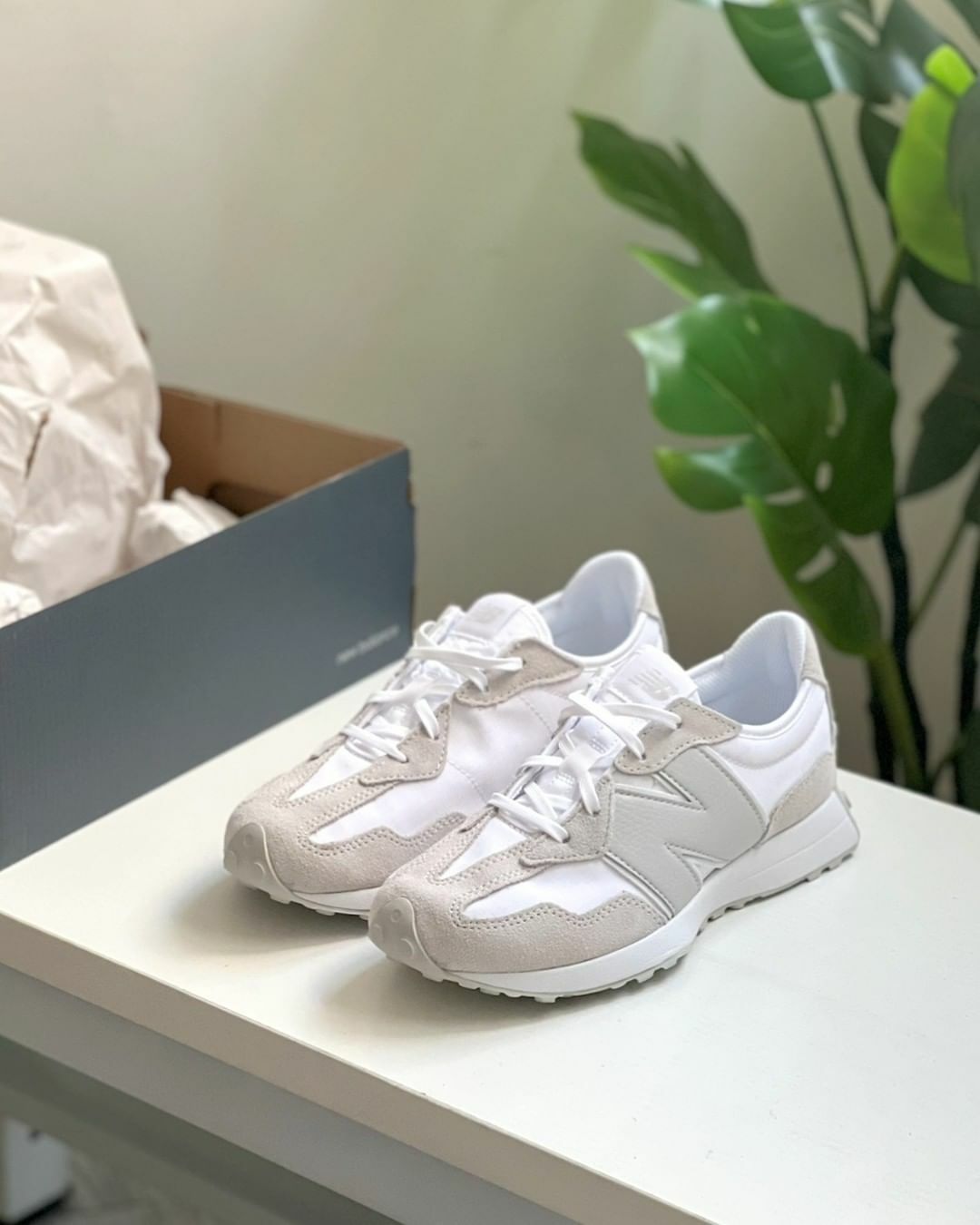 New Balance 327 海鹽 白絲綢 白色 奶油白 復古鞋 歐美限定 大童款 GS327JWS