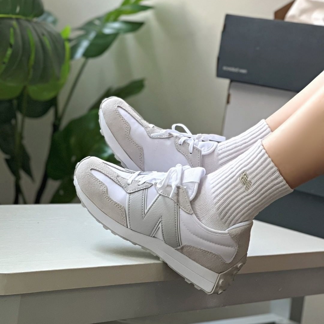 New Balance 327 海鹽 白絲綢 白色 奶油白 復古鞋 歐美限定 大童款 GS327JWS