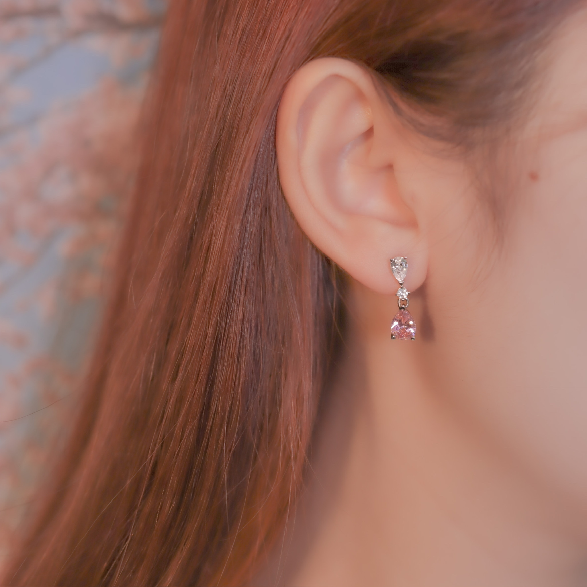 | 925 Silver・White Gold・Rose Gold | Pinky Love  Shadow Earrings（Silver / Rose Gold） | EA0395 |