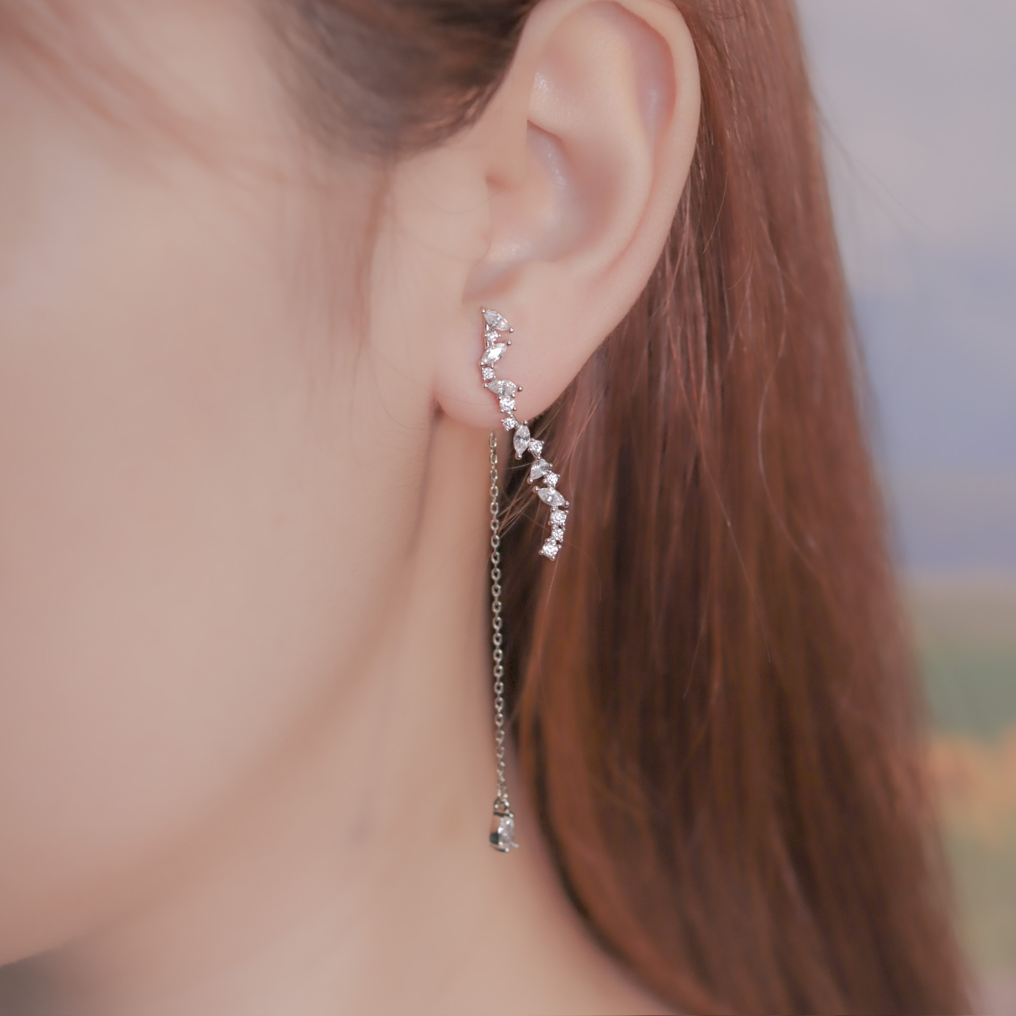 | 925純銀・白金・ 玫瑰金  | 花瓣小徑耳環 (銀 / 玫瑰金) | EA0367 |