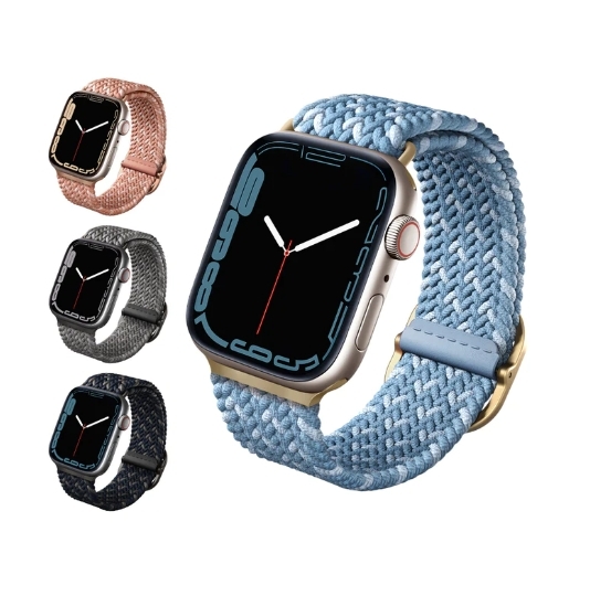 【UNIQ】Aspen DE Apple Watch 雙色防潑水高彈力編織單圈錶帶