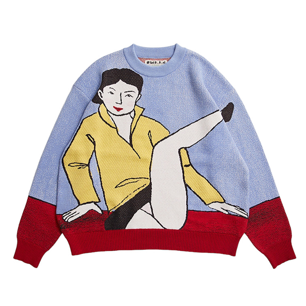 Motel Girl with Open Legs- Long Sleeves Top