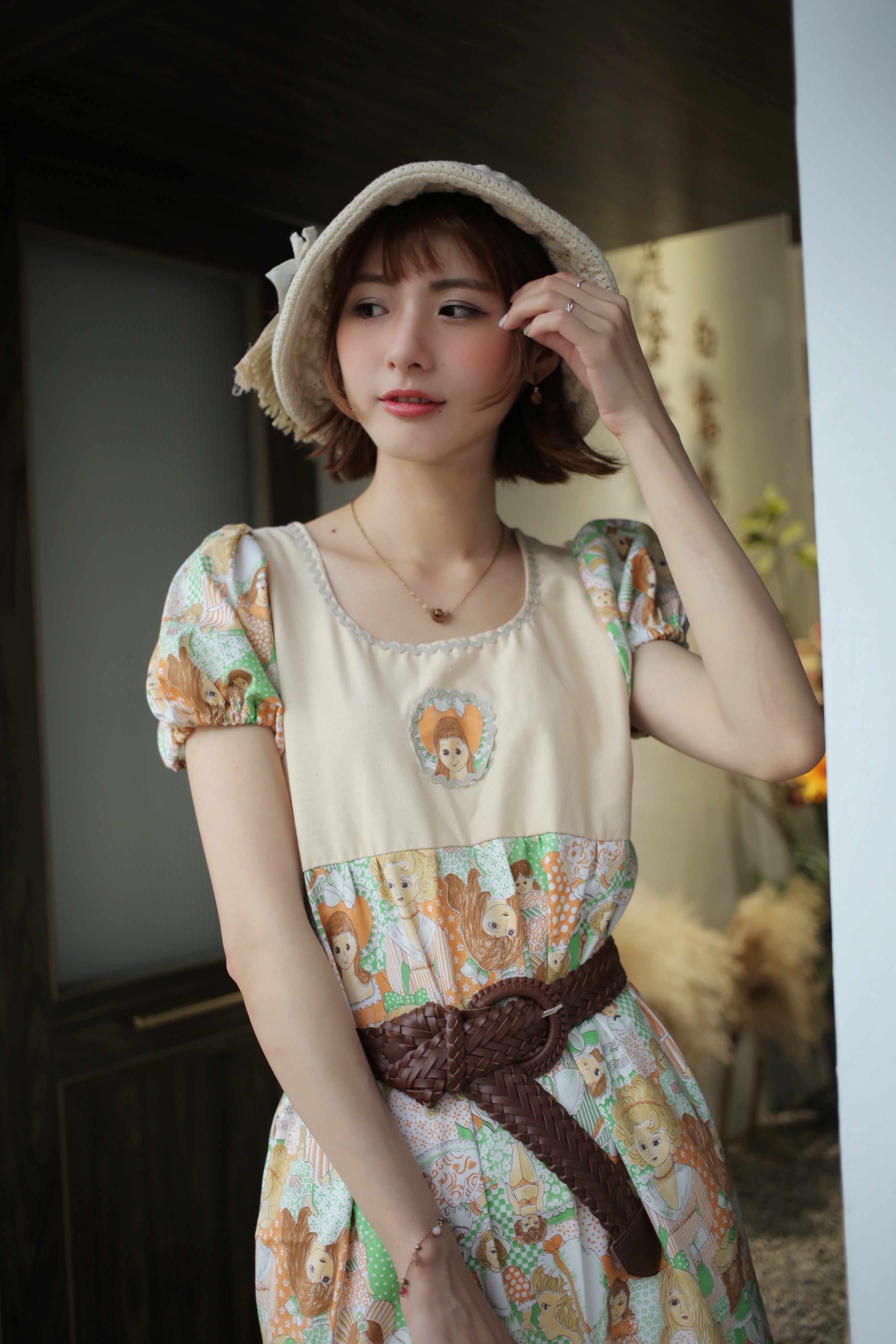 Vintage Dress / 古著歐風人物圖騰洋裝