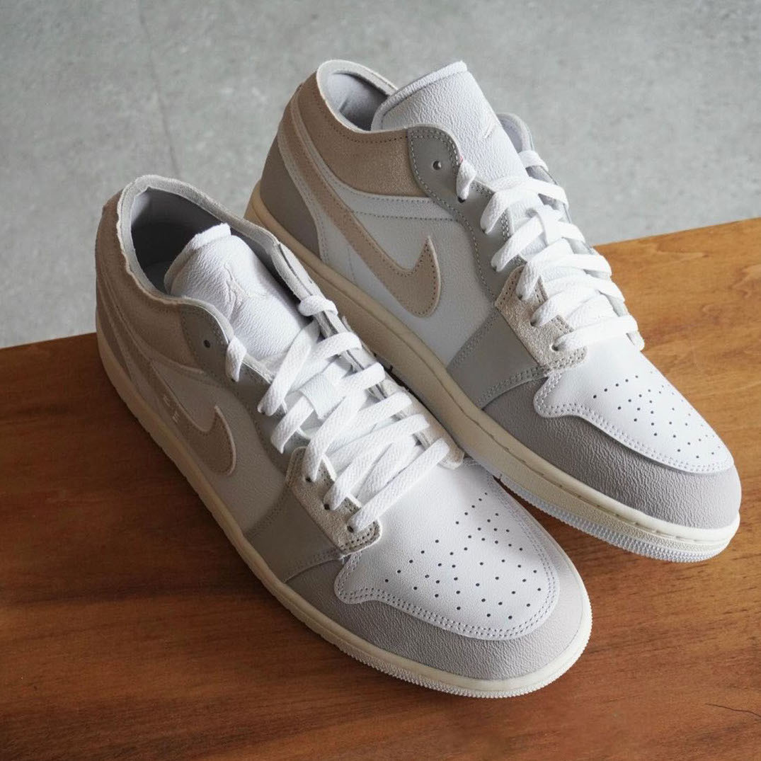 NIKE AIR JORDAN 1 AJ1 GS 米 灰 奶油白 麂皮 仿皮革 縫線 大童鞋 FB9139-002 / 預購