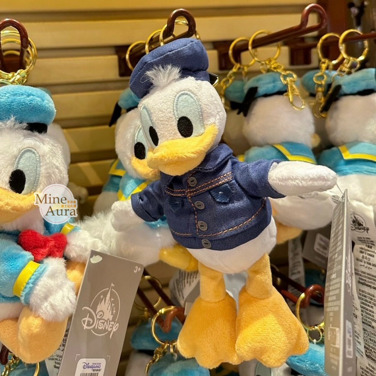 唐老鴨 Donald 牛仔造型 絨毛 鑰匙圈 吊飾 -香港迪士尼樂園
