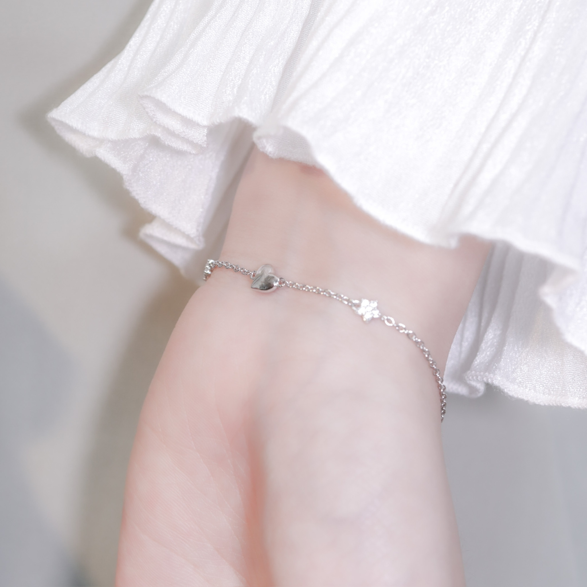 | 925 Silver・White Gold・Rose Gold | Starry Love Bracelet（Silver/Rose Gold） | BR0887 |