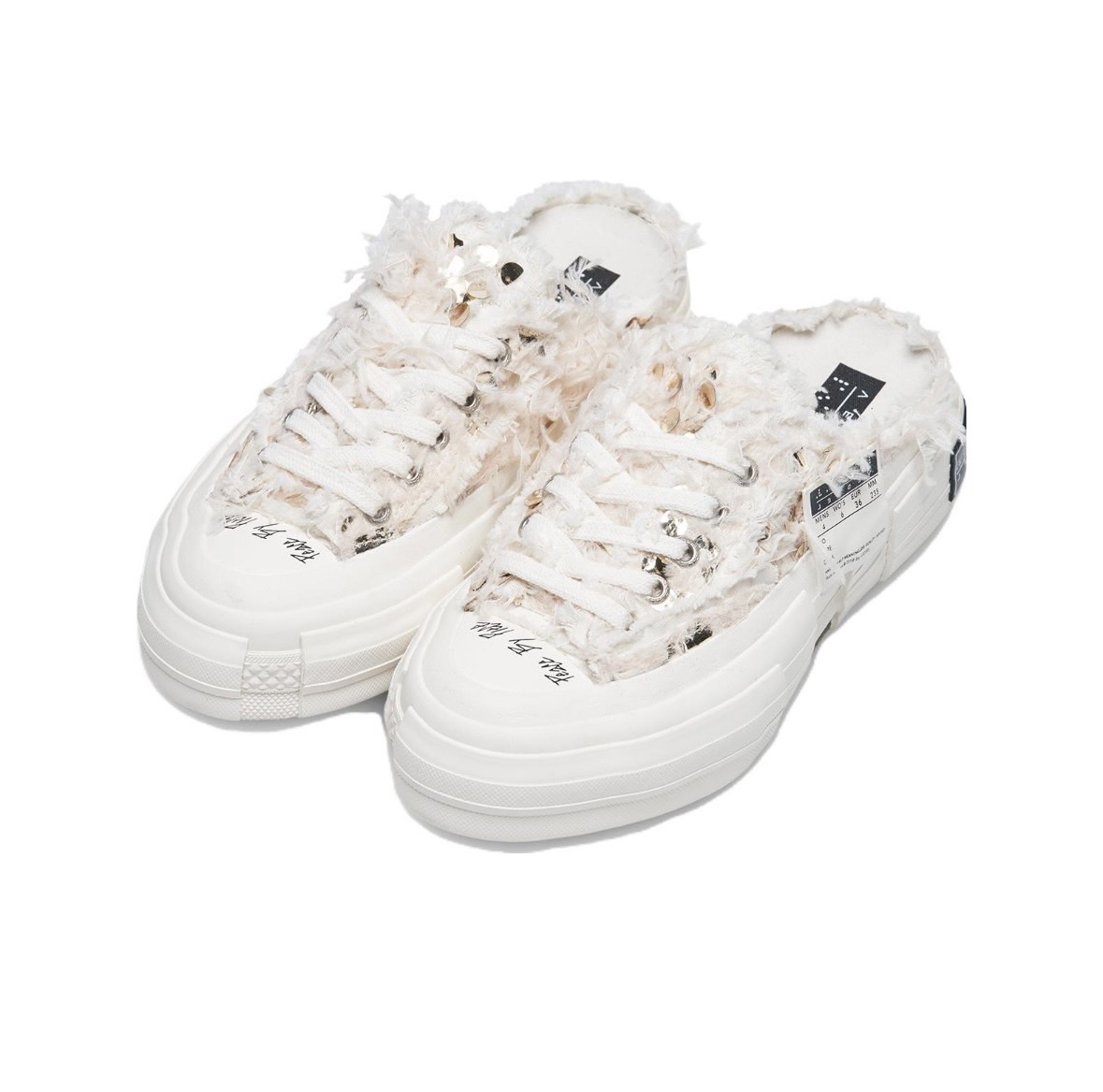 xVESSEL G.O.P. Slip On White Gold 毛絨亮片 感溫變色 穆勒拖