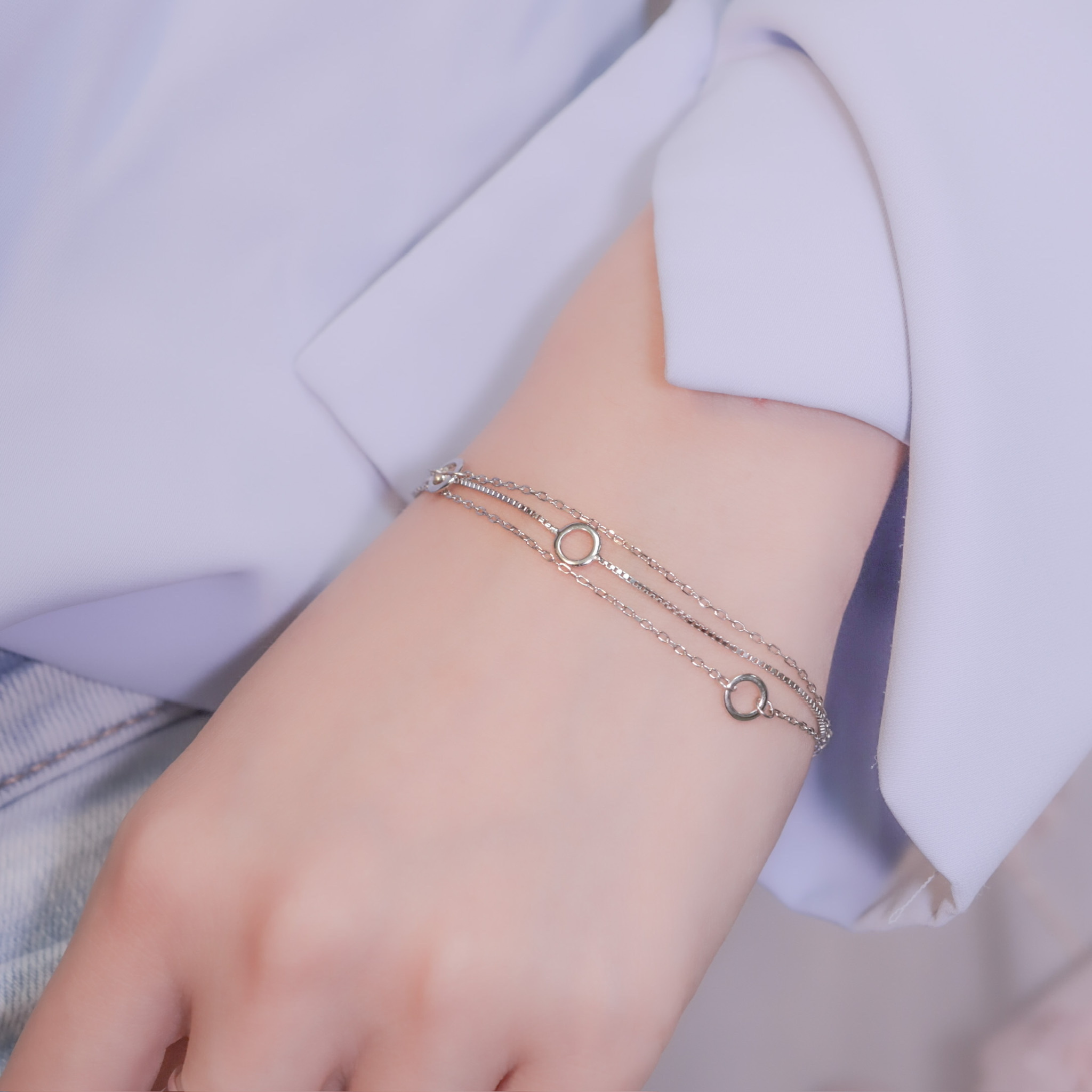 | 925銀丨甜甜圈三重手鏈 | BR0890 |