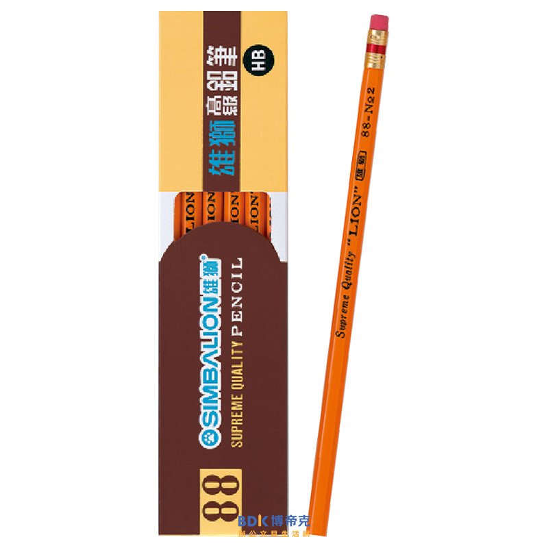 雄獅鉛筆 SIMBALION HB六角皮頭鉛筆 N0.88 12支入