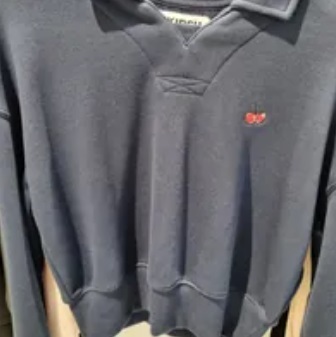 [S] MODERNWORKS KIRSH SMALL CHERRY COLLAR LONG SLEEVE,NAVY, KKRSCTM502MNAA1 [FINAL SALE] (SMW95)