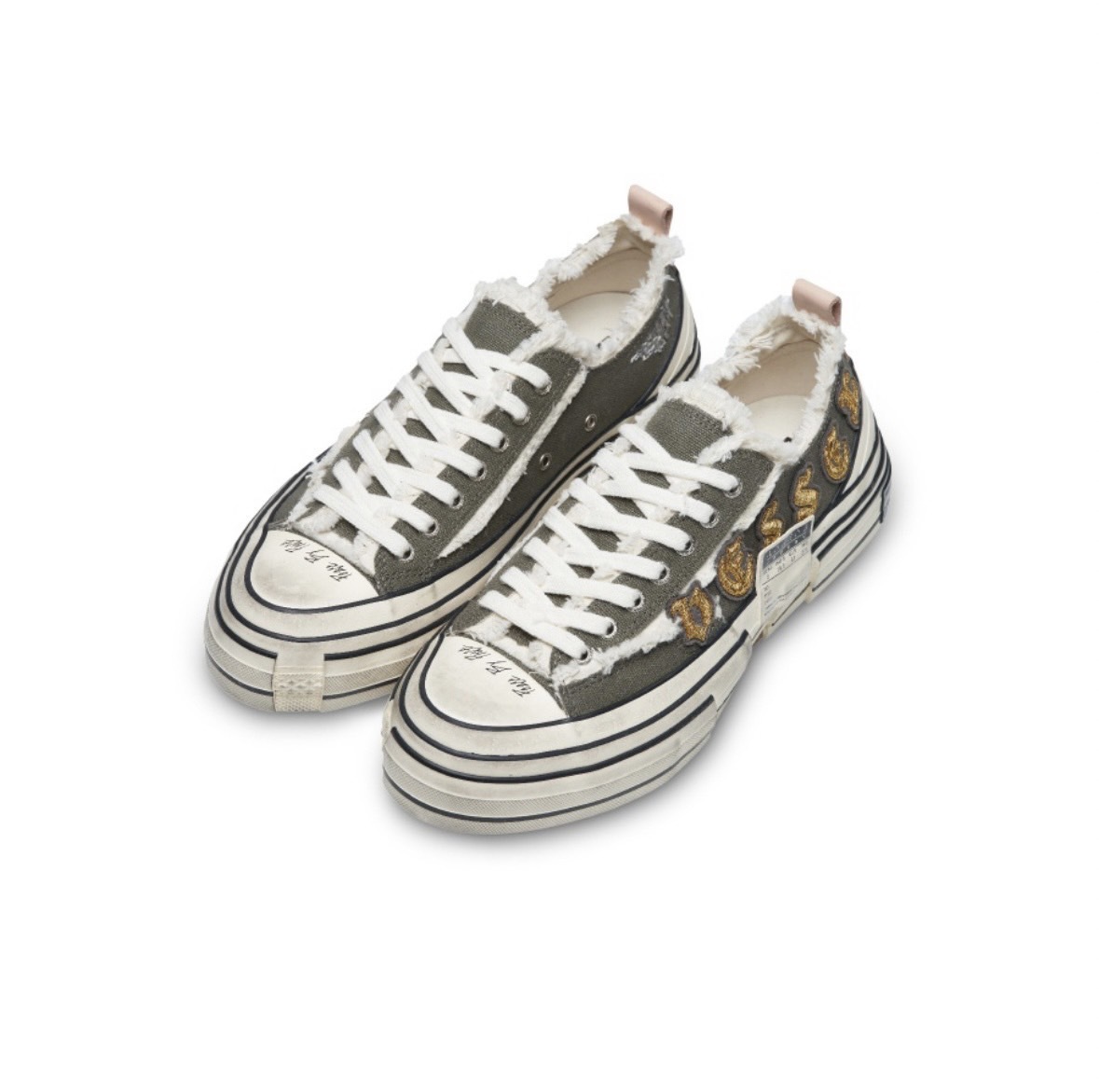 xVESSEL G.O.P. Lows Gilding Press Green 金邊刺繡 做舊 軍綠色 解構鞋