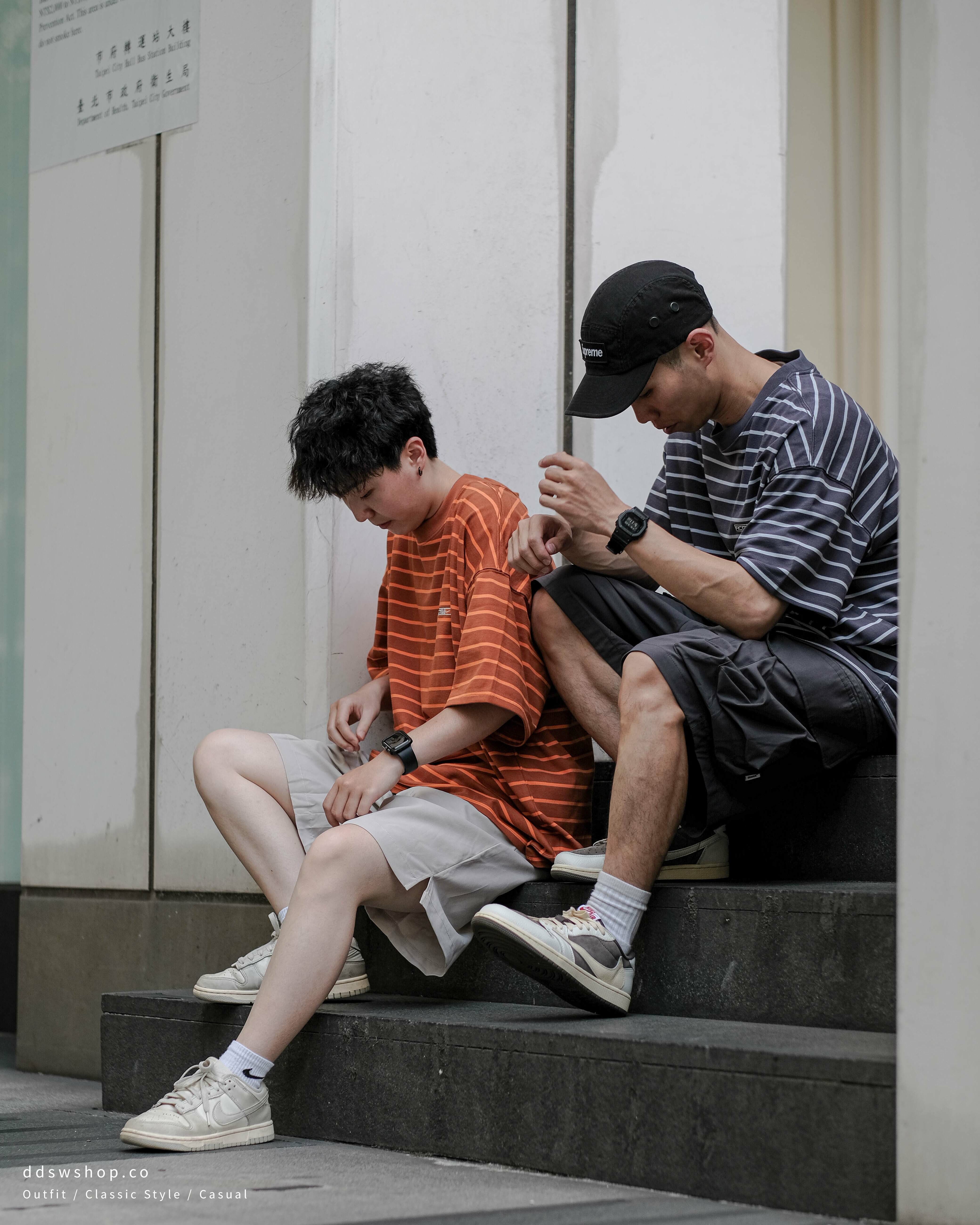 Nike ACG 短袖 簡約細條紋 方塊電繡小Logo 藍紫色 FB8130-015 橘色 FB8130-246