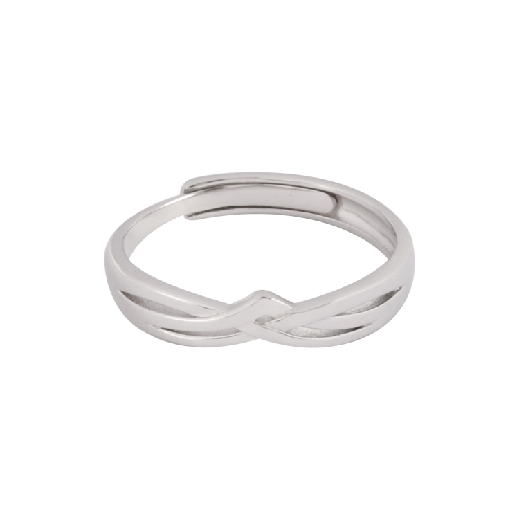 純銀對戒，情侶戒指 三線纏繞設計；三生三世愛的宣言與見證（3268男款）