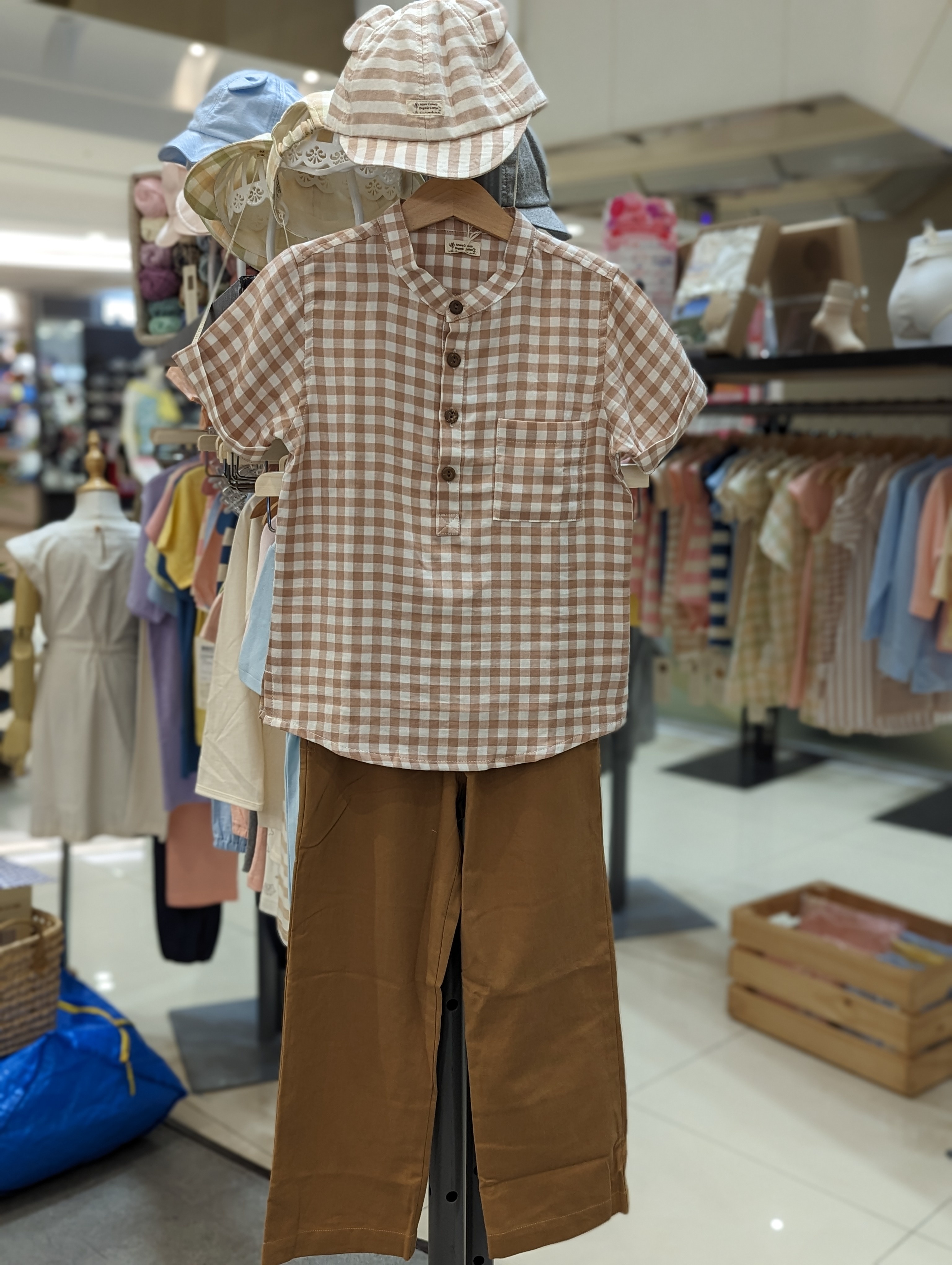 有機棉男童柔紗短袖襯衫 | 藍天畫布有機棉