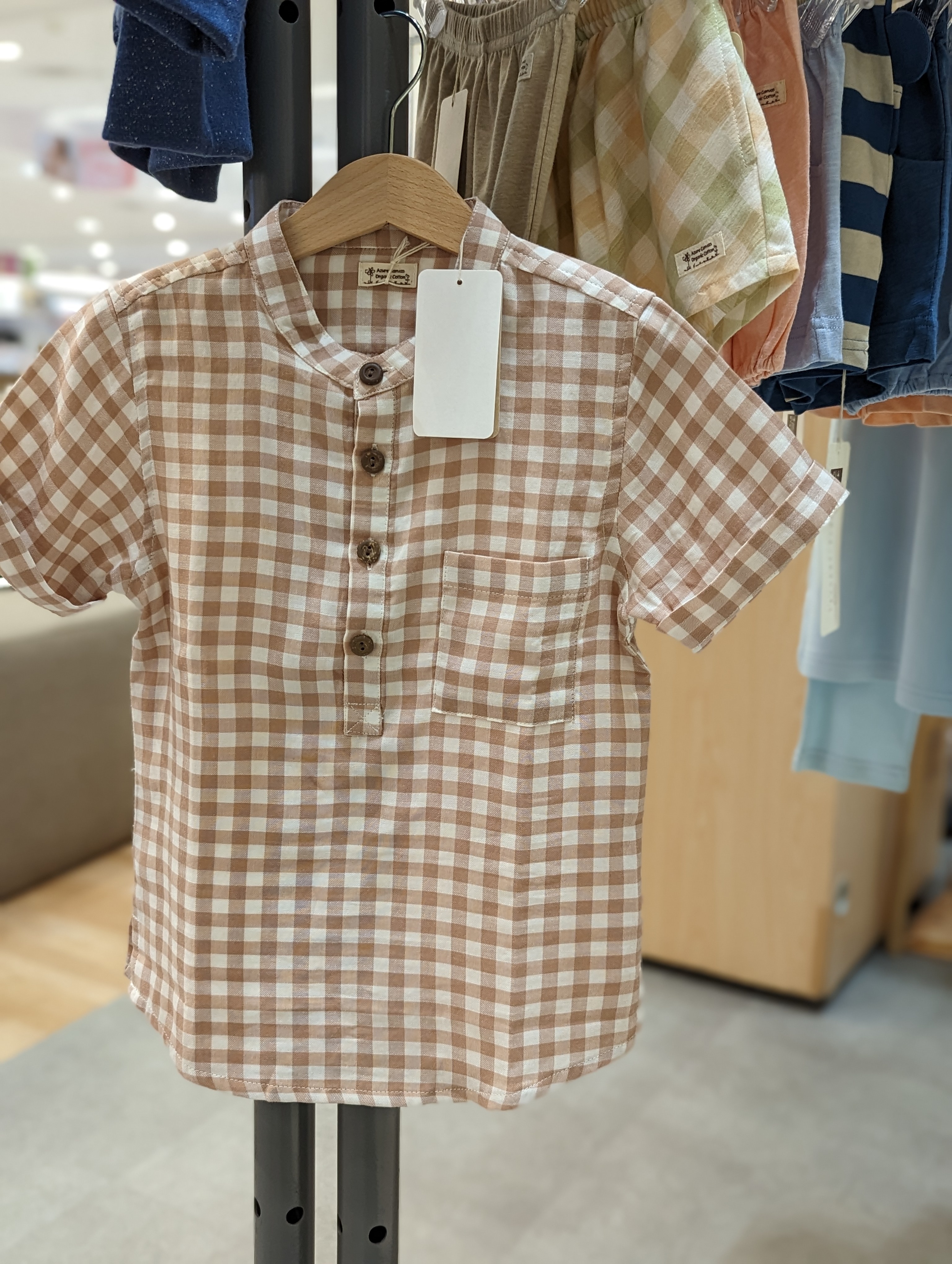 有機棉男童柔紗短袖襯衫 | 藍天畫布有機棉