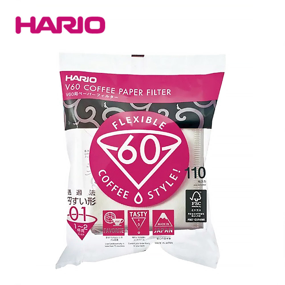 【HARIO】日本製 - V60漂白01濾紙110張