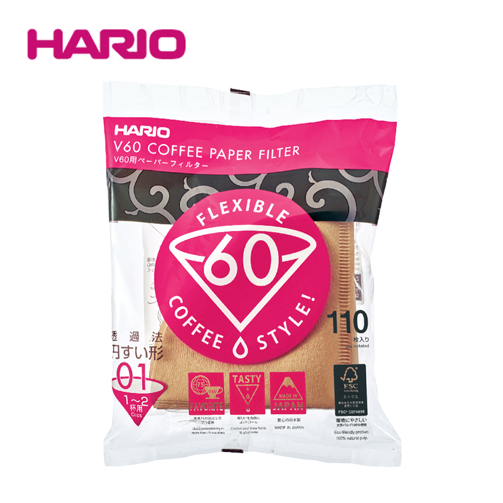 【HARIO】日本製 - V60無漂白01濾紙110張