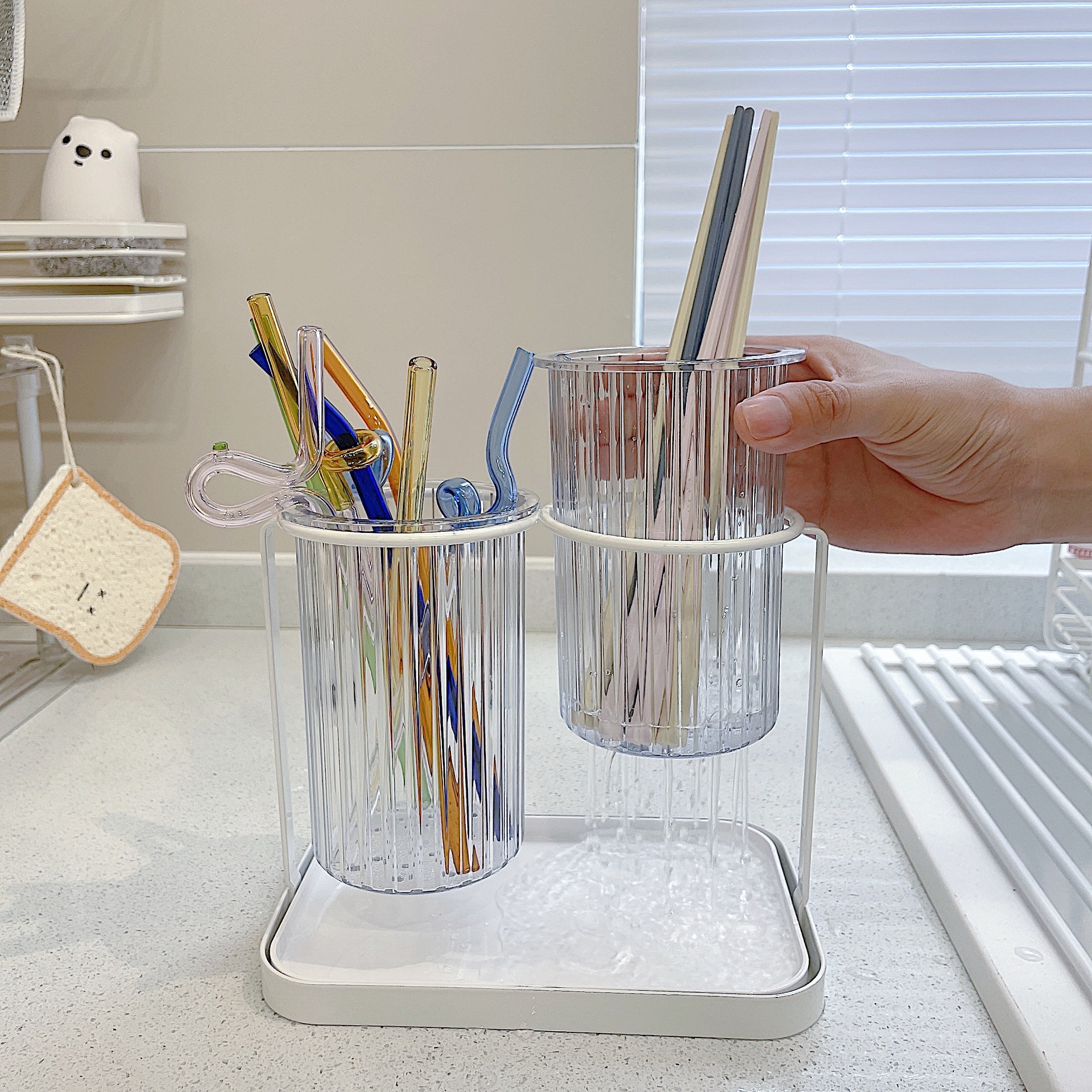 《2277》日式簡約白餐具收納架