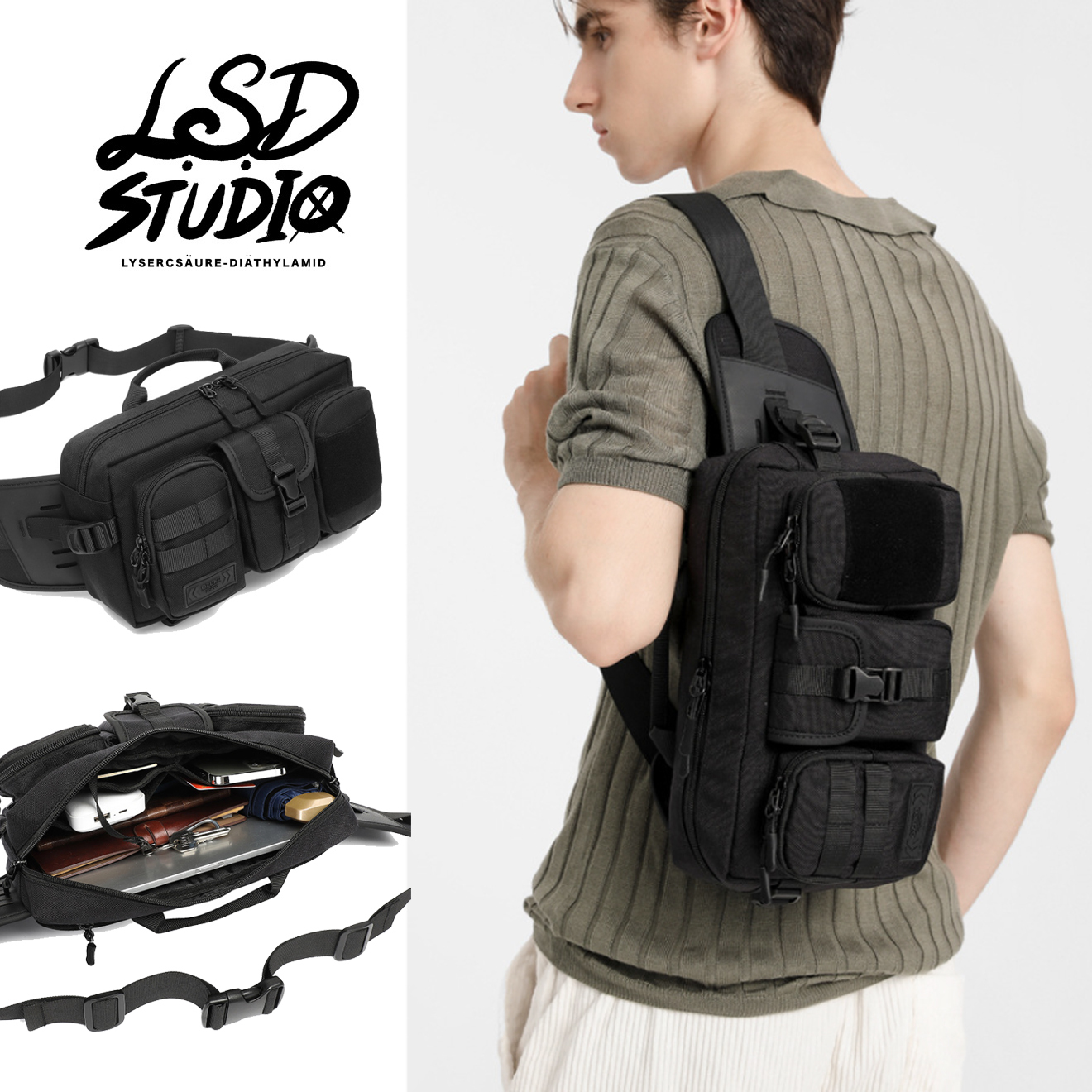 【BGWSW01】幽影系列機能分層側背包/腰包