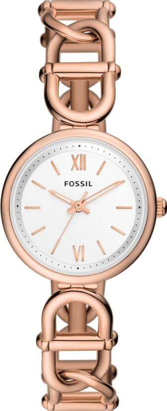 萬年鐘錶 - Fossil    Carlie 復古風尚手鍊式玫瑰金不鏽鋼鍊帶女錶 ES5273 錶徑30MM