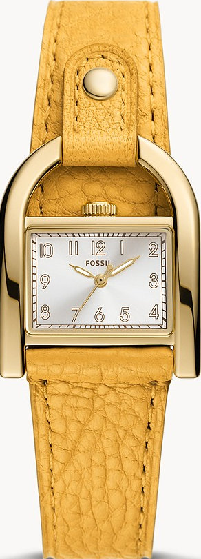 萬年鐘錶 - Fossil   輕奢馬鞍知性皮革女錶  ES5281  錶徑28MM
