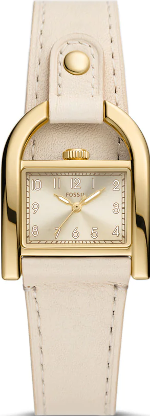 萬年鐘錶 - Fossil   輕奢馬鞍知性皮革女錶  ES5280  錶徑28MM