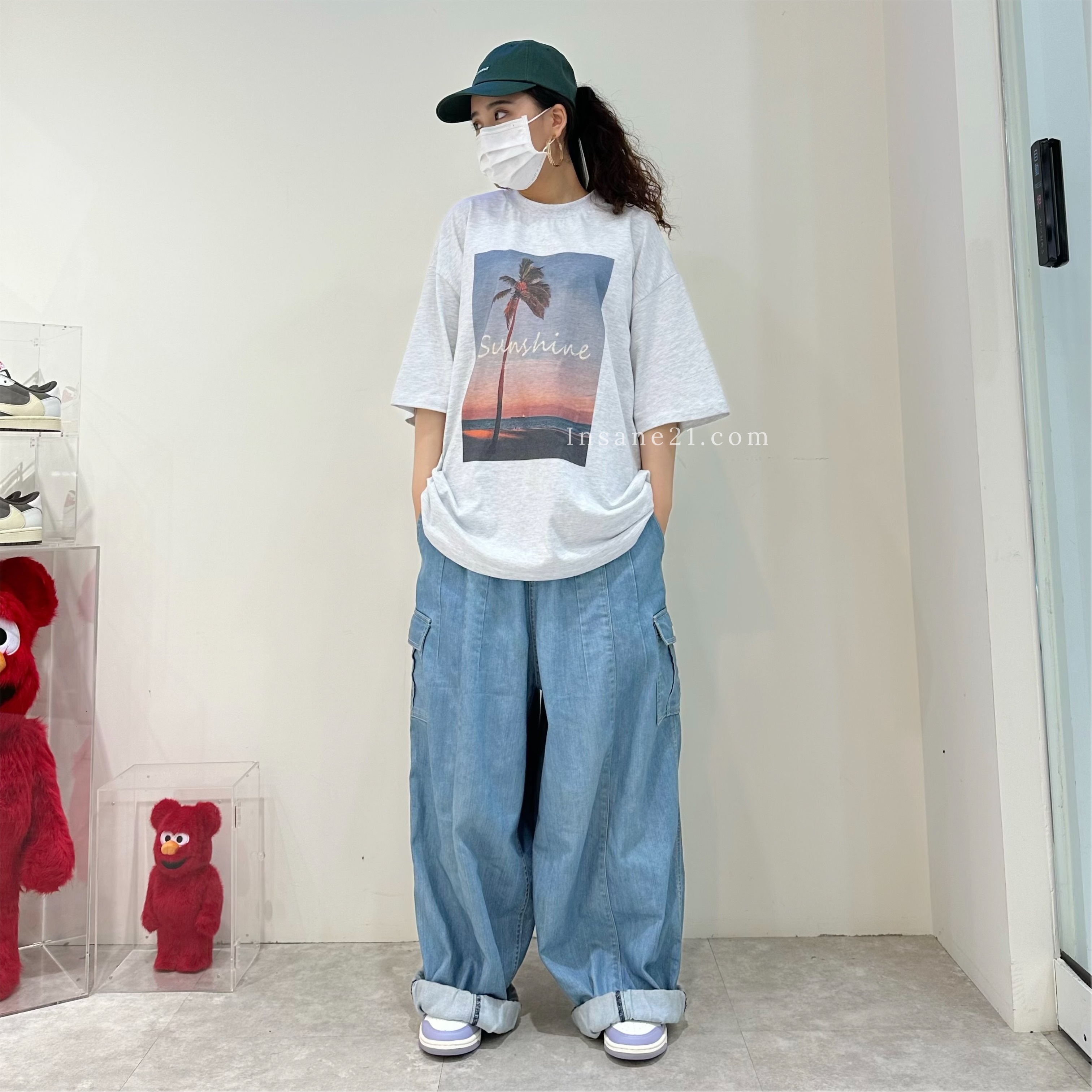 海景照片短踢 麻灰//白