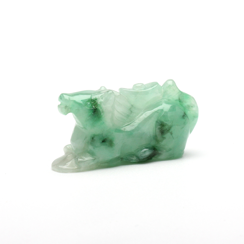 【雅紅珠寶】天然綠翡翠玉項鍊-十二生肖-馬-馬上有錢-A0115