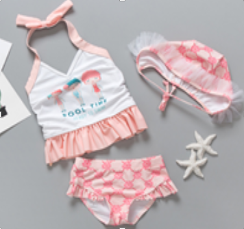 V18PK_SS23_C👧🏻可愛游泳女孩泳衣3件套