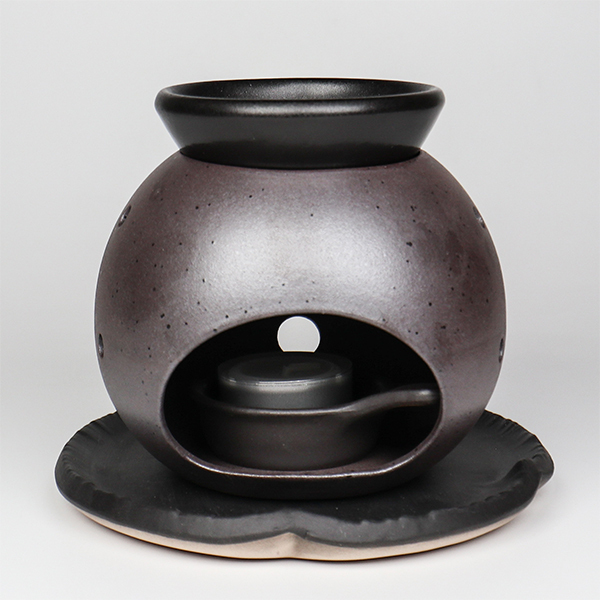 【常滑燒】黑泥丸形 茶香爐