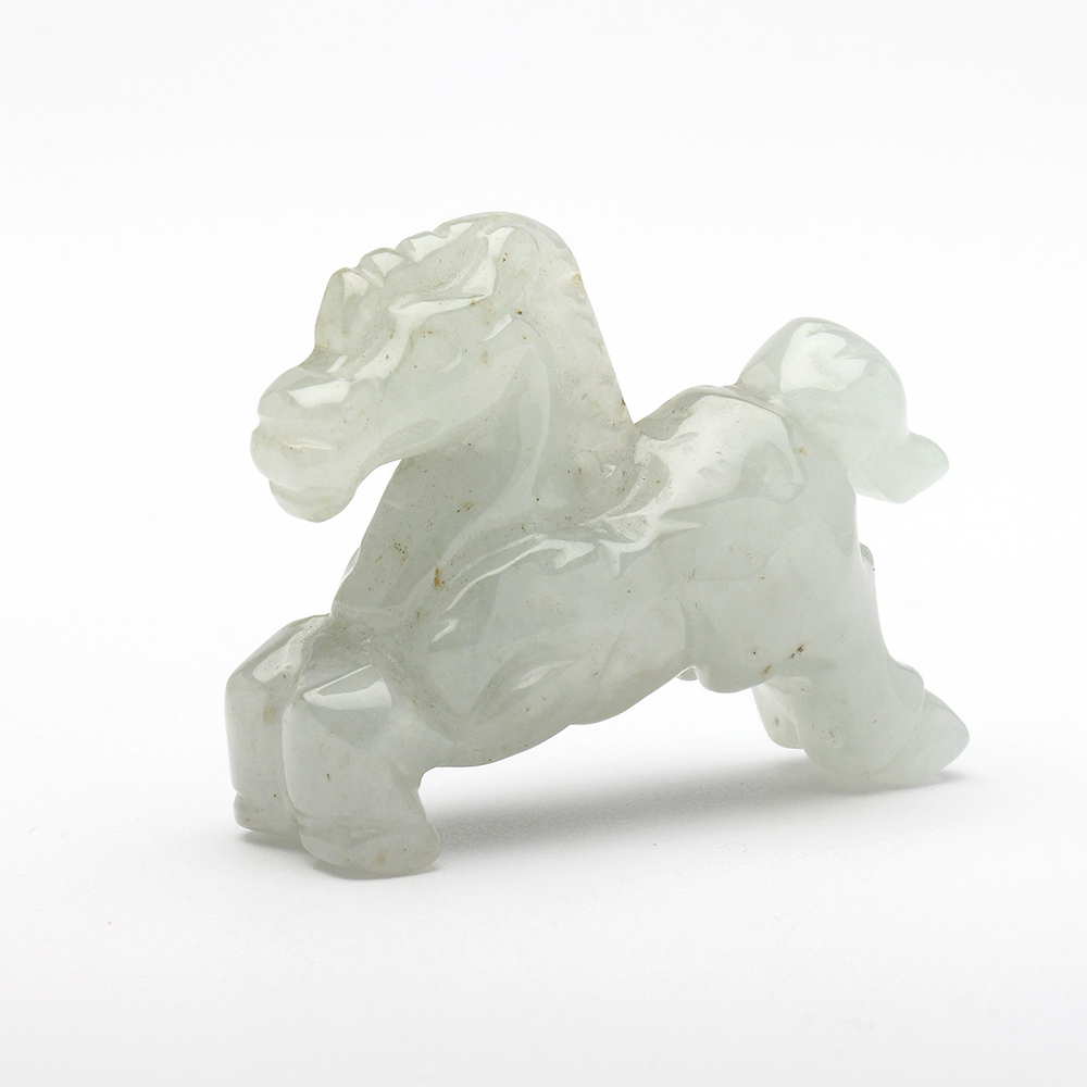 【雅紅珠寶】天然白翡翠玉墜項鍊-十二生肖-馬-馬到成功-A0117