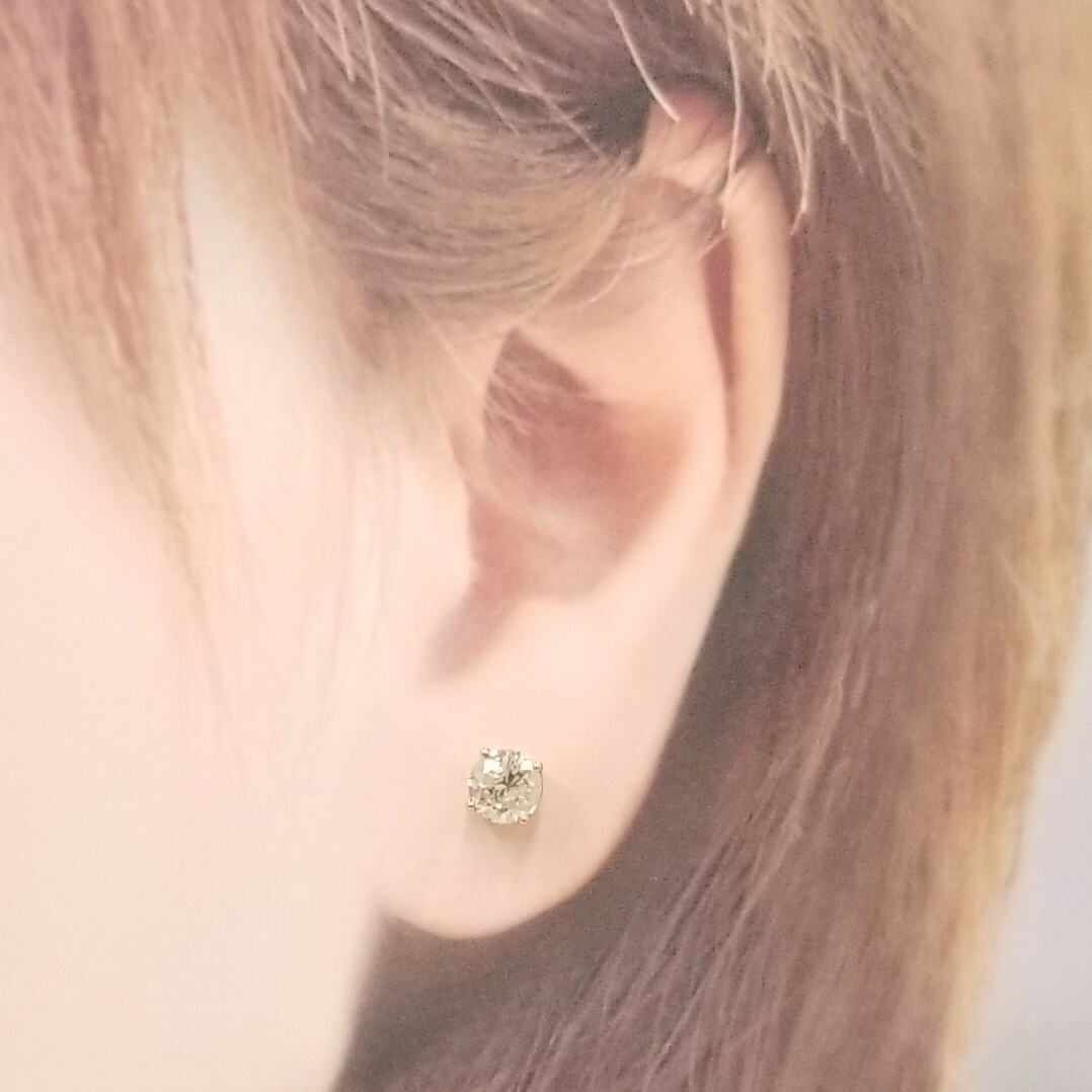 全新18K玫瑰金【主石1卡44份鑽石】耳環