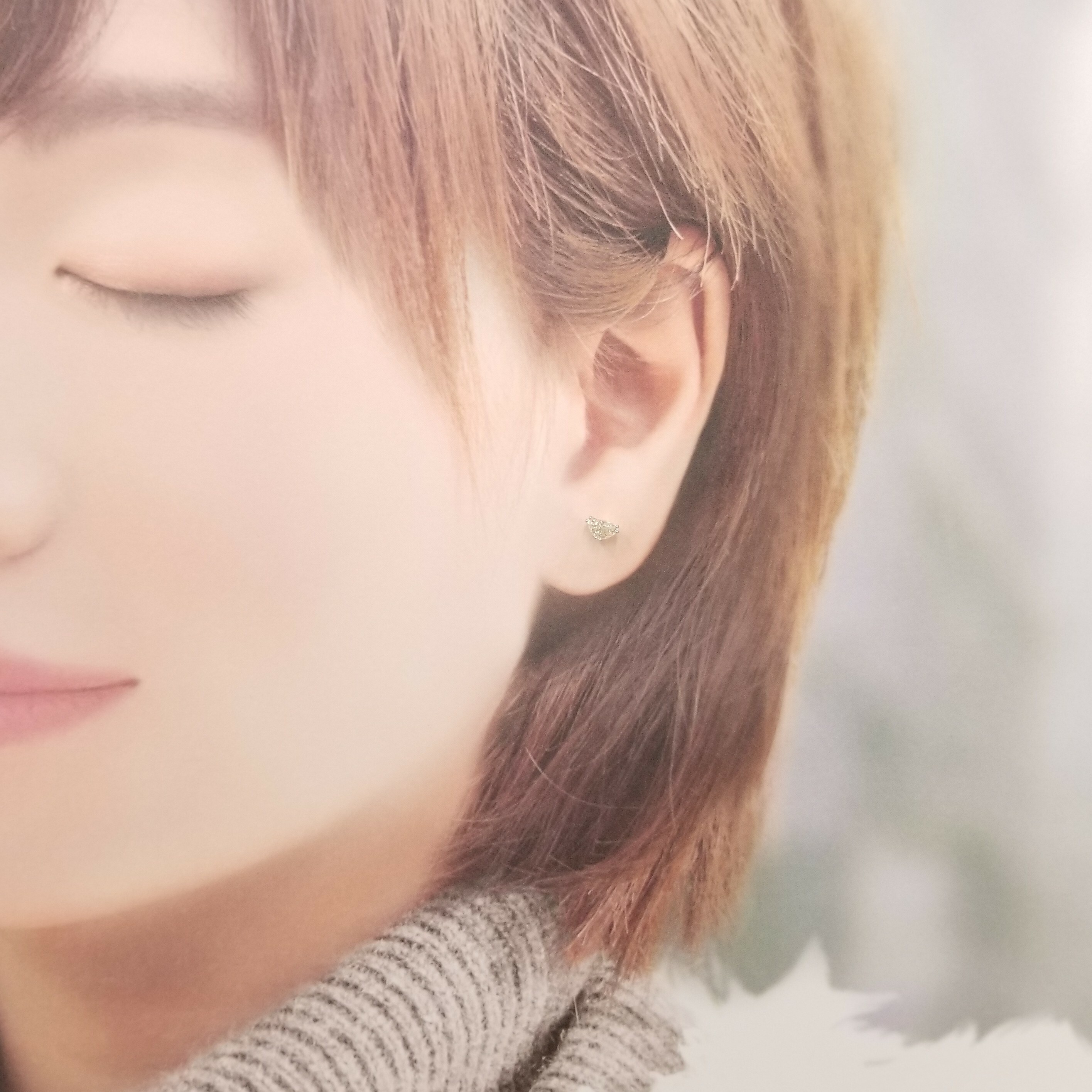 全新18K白金【主石58份鑽石】耳環