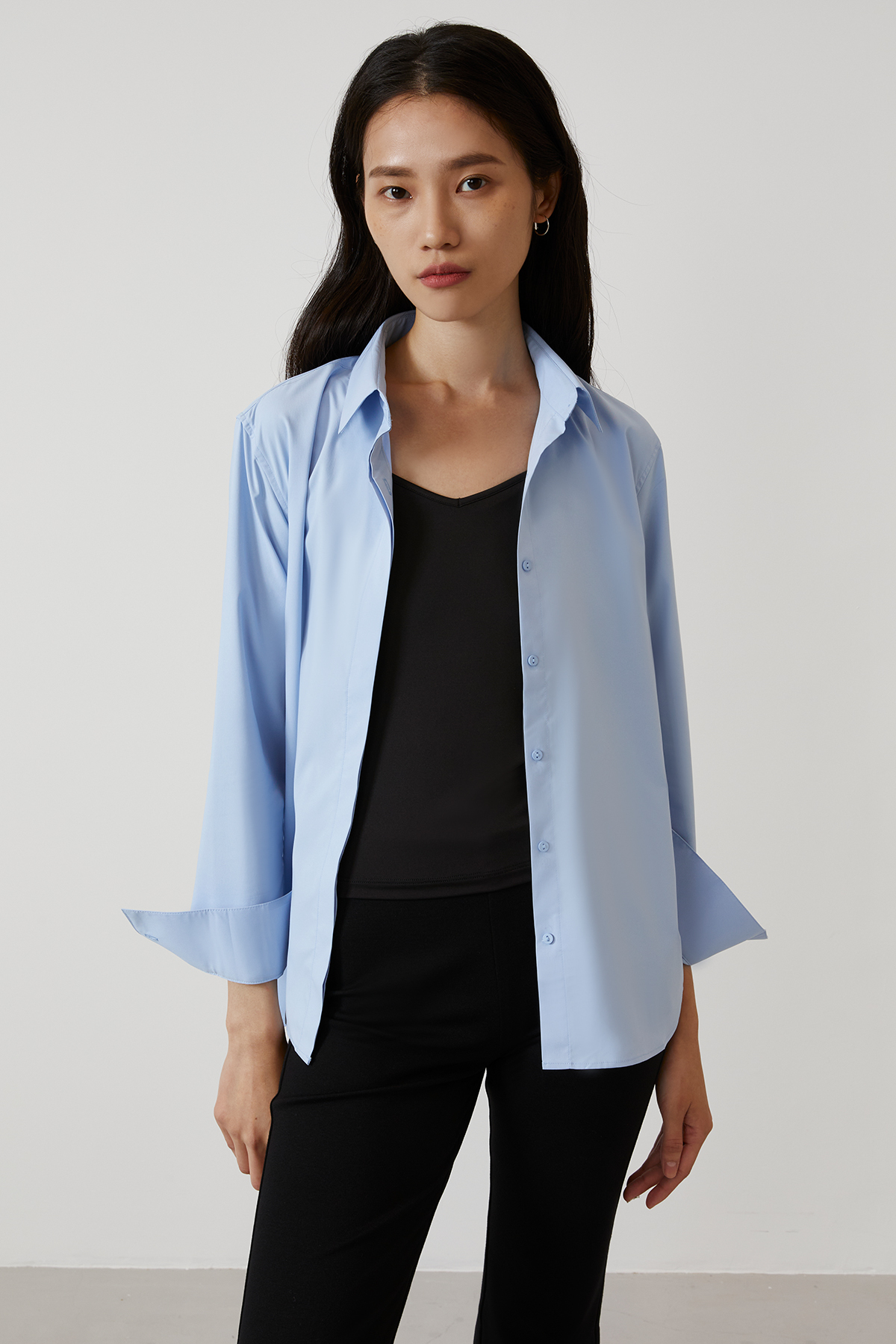 CLOUD 輕量長袖襯衫 女（天空藍）