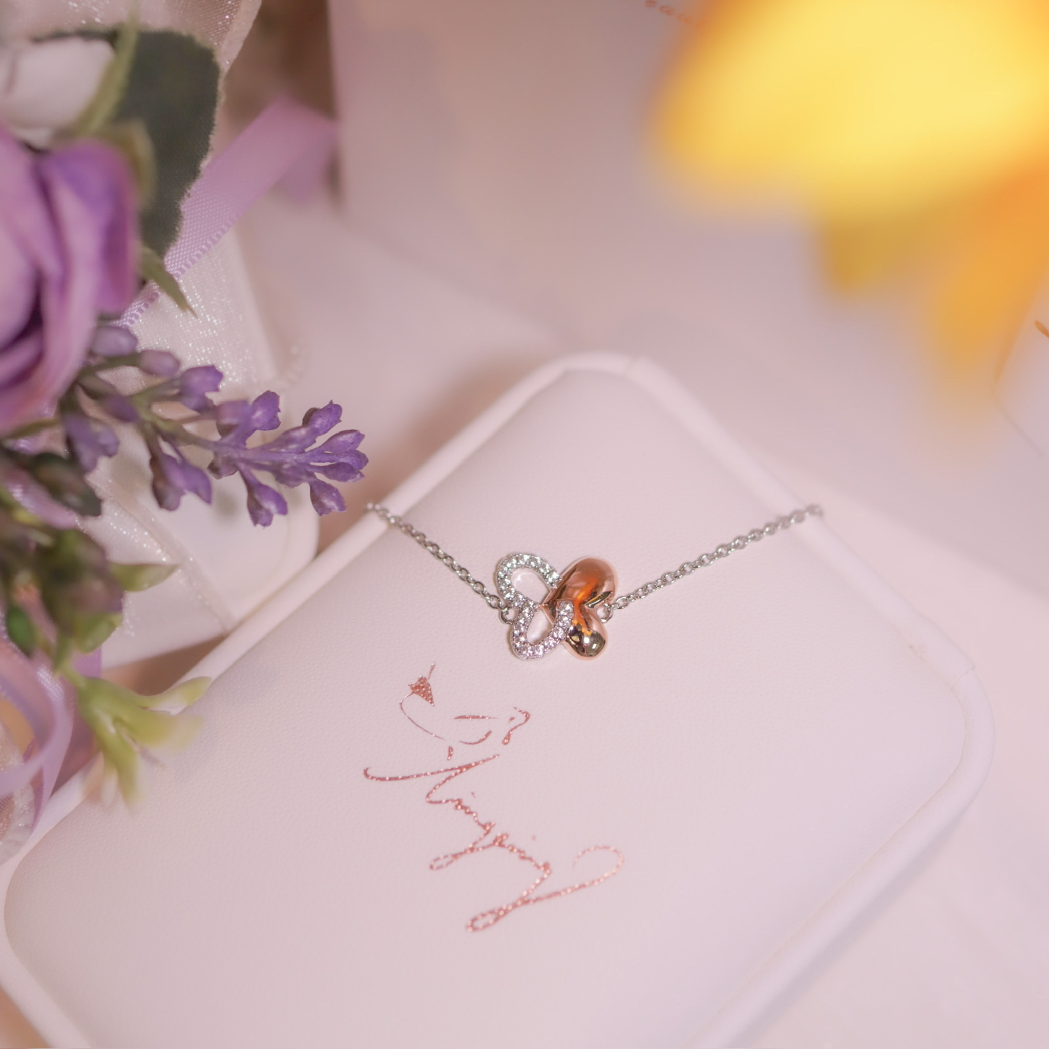 | 925 Silver・ White Gold | Butterfly With Love Bracelet | BR0869 |