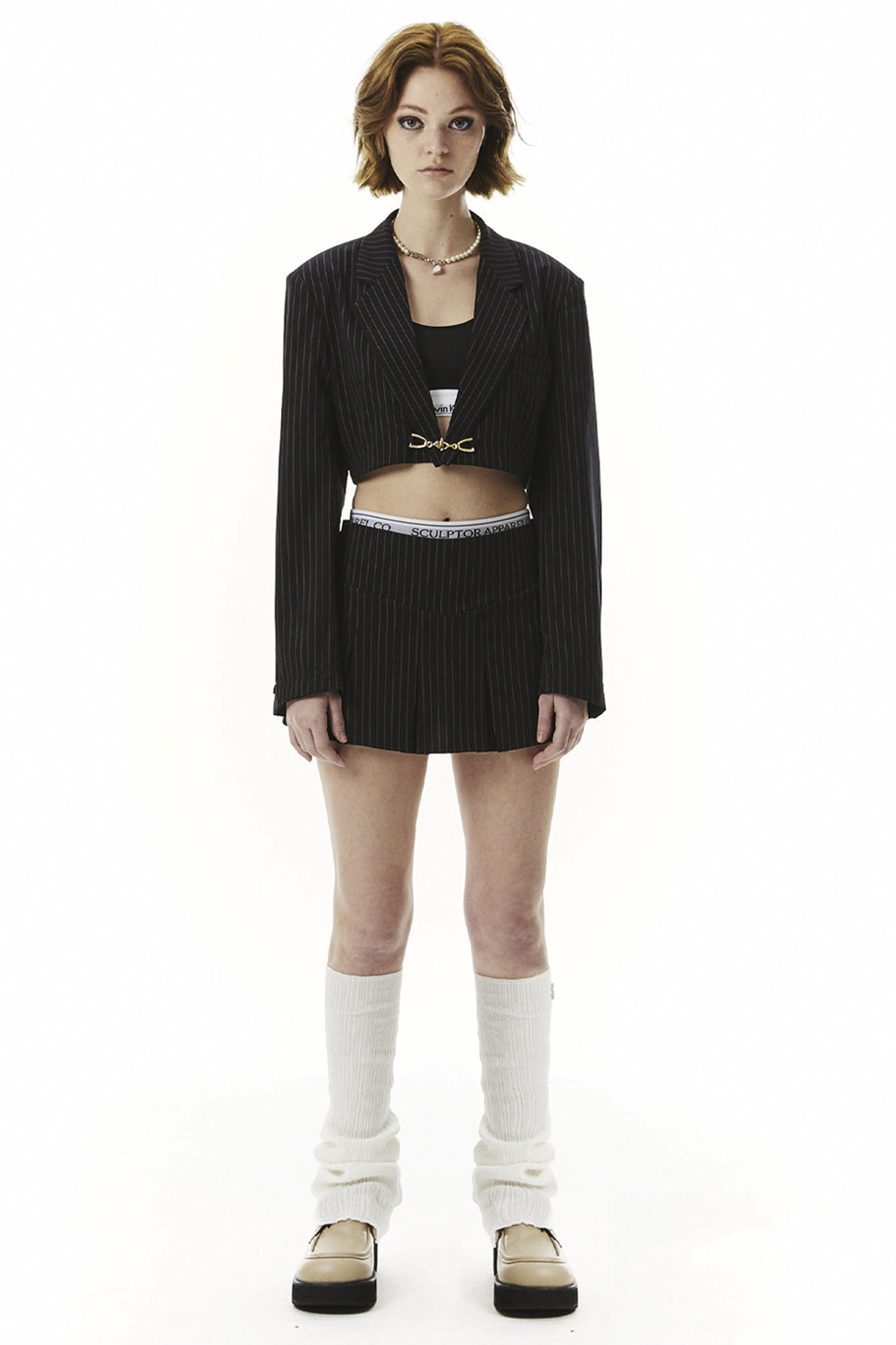 (現貨) SCULPTOR - Peekaboo Lowrise Skort Black Pin Stripe [NIGNING同款]