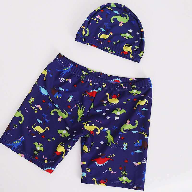 AF12BL_SS23_C🦕🦖深藍色Dino and friends泳褲+帽套裝