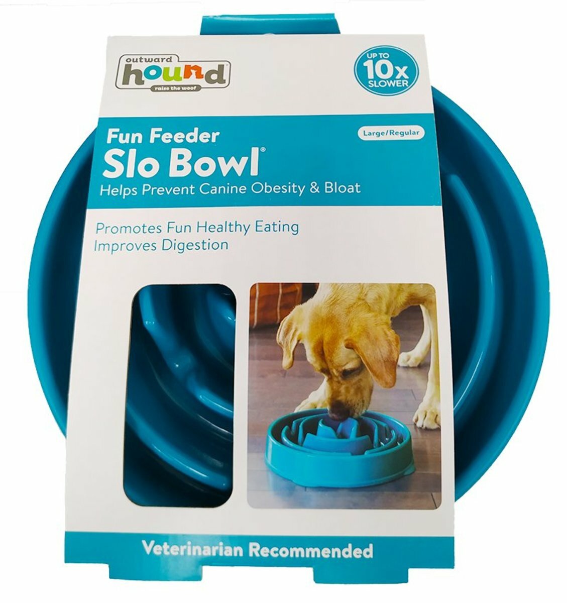 10倍慢速寵物慢食碗  - 藍綠色 - 大碼
