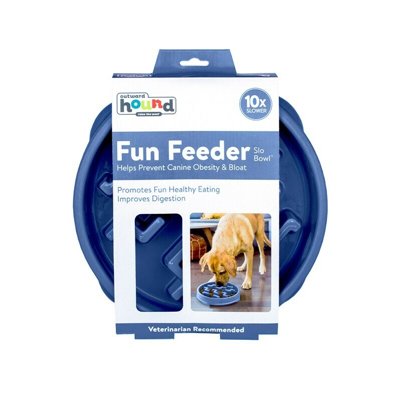 10倍慢速寵物慢食碗  - 藍 - 大碼