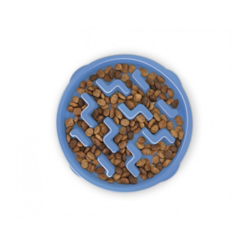 10倍慢速寵物慢食碗  - 藍 - 大碼
