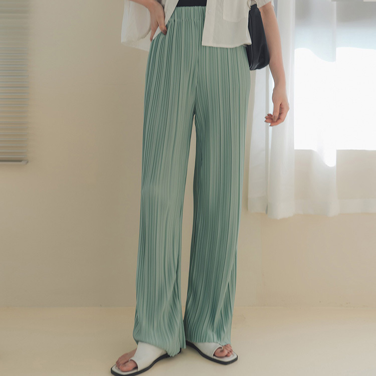 百褶壓紋長褲