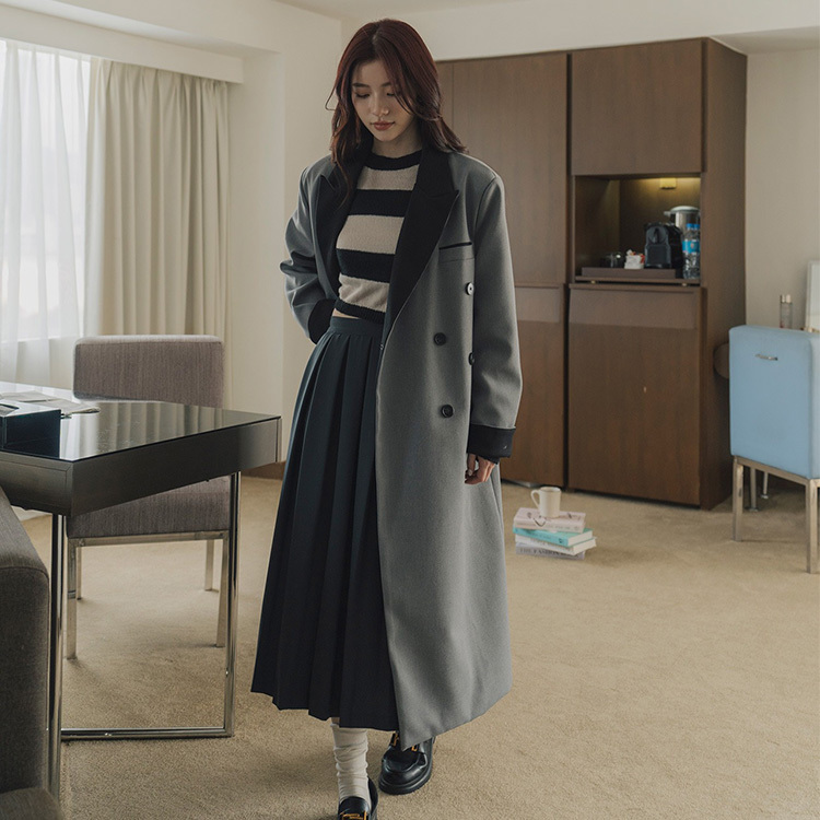 墊肩側釦西裝外套