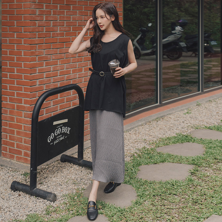 無印開叉圓領背心