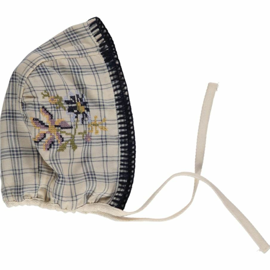 LIILU 格紋刺繡綁帶帽 Bobo Bonnet - Tattersall Check