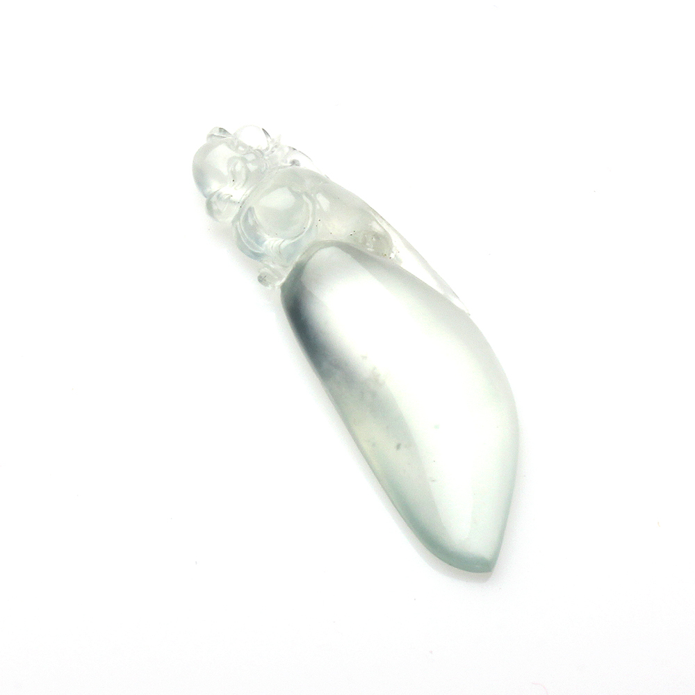 【雅紅珠寶】天然玻璃種放光白翡翠玉項鍊-十二生肖-猴-靈猴獻寶-A0118