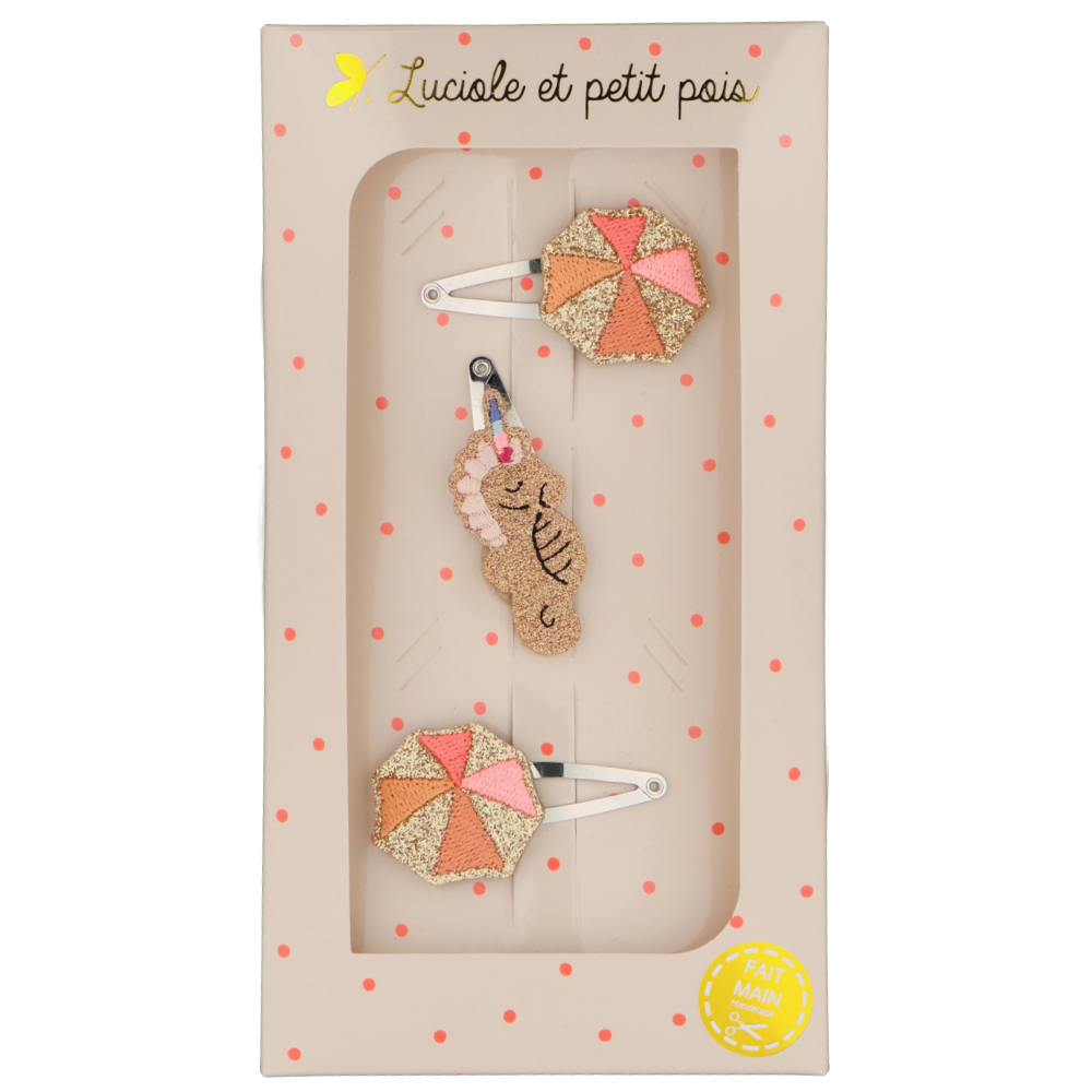 法國 Luciole et Petit Pois/ Gift box - Trios (x3) - Beach umbrellas & Sea horse